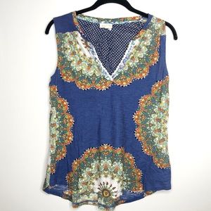 ANTHROPOLOGIE MEADOW RUE sleeveless boho top